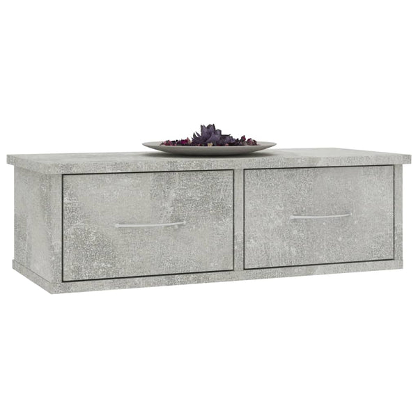 Seinälaatikkohylly betoninharmaa 60x26x18,5 cm tekninen puu