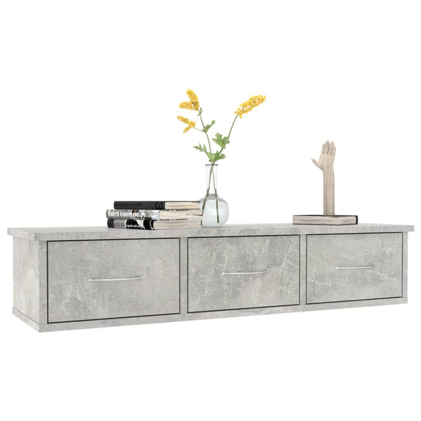 Seinälaatikkohylly betoninharmaa 88x26x18,5 cm tekninen puu