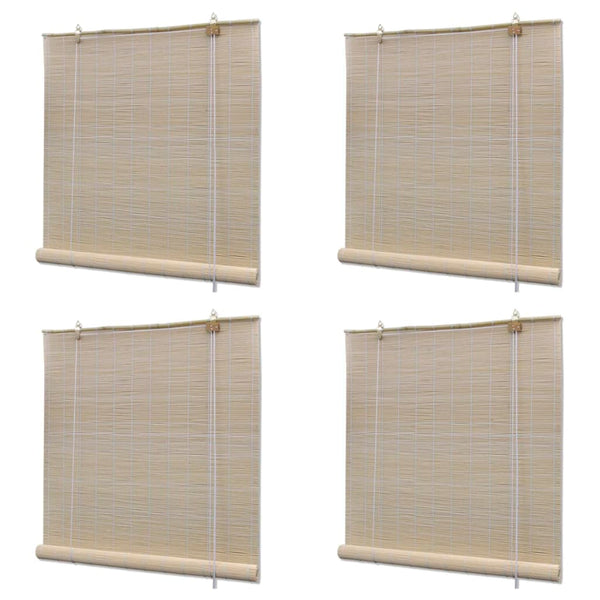 Luonnolliset bambu rullaverhot 4 kpl 120x160 cm