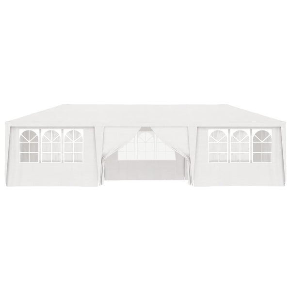 Ammattilaisten juhlateltta sivuseinillä 4x9m valkoinen 90g/m²