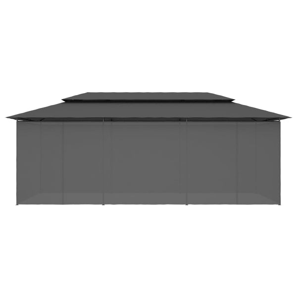 Antrasiitti huvimaja verhoilla Cleofina 600x298x270cm