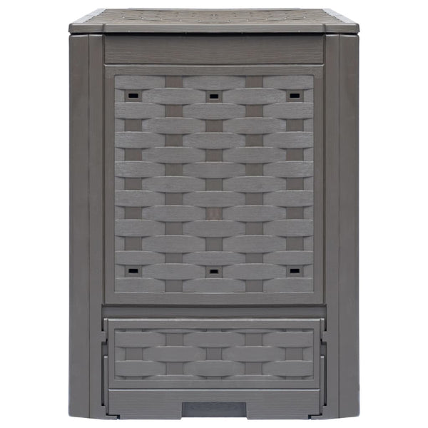 Puutarhakompostit 2 kpl ruskea 60x60x83 cm 600 l muovi rottinki