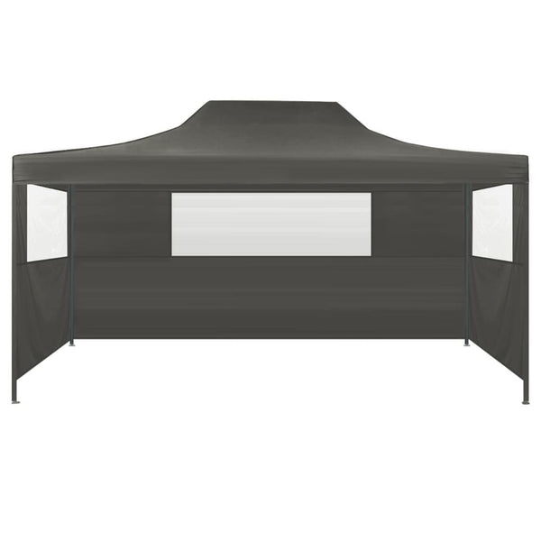 Kokoontaittuva juhlateltta 3 sivuseinää 3x4 m teräs antrasiitti