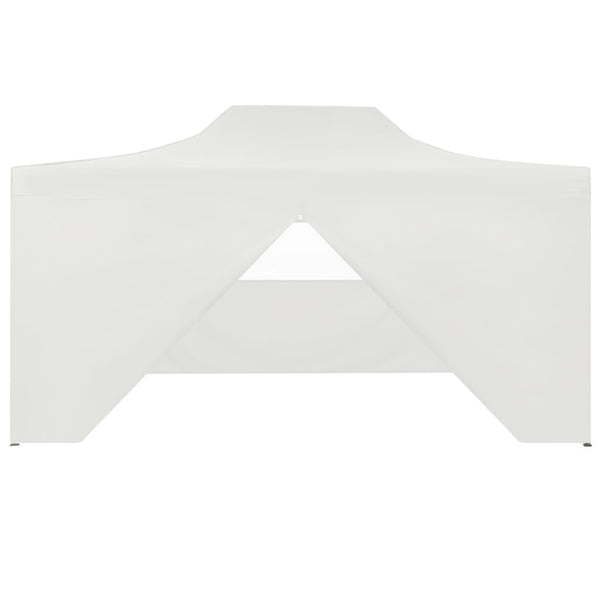Kokoontaittuva juhlateltta 4 sivuseinää 3x4 m teräs valkoinen