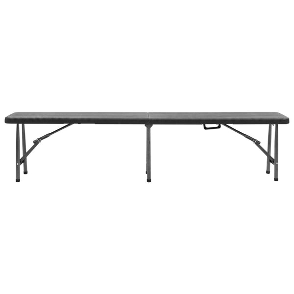 Musta kokoontaitettavat puutarhapenkit Armand 180cm (2 kpl hdpe)