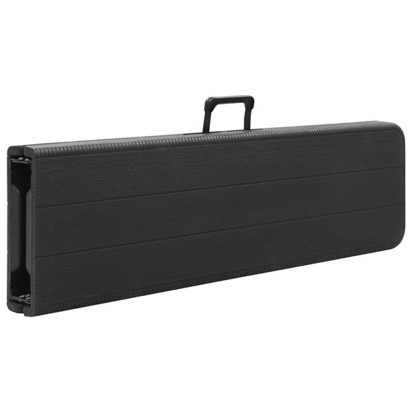 Musta kokoontaitettavat puutarhapenkit Armand 180cm (2 kpl hdpe)