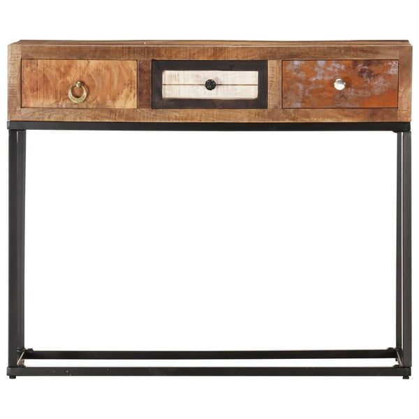 Konsolipöytä kulta 90x30x75 cm täysi kierrätetty puu