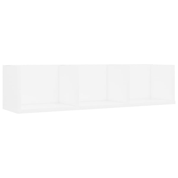 CD-seinähylly valkoinen 75x18x18 cm tekninen puu