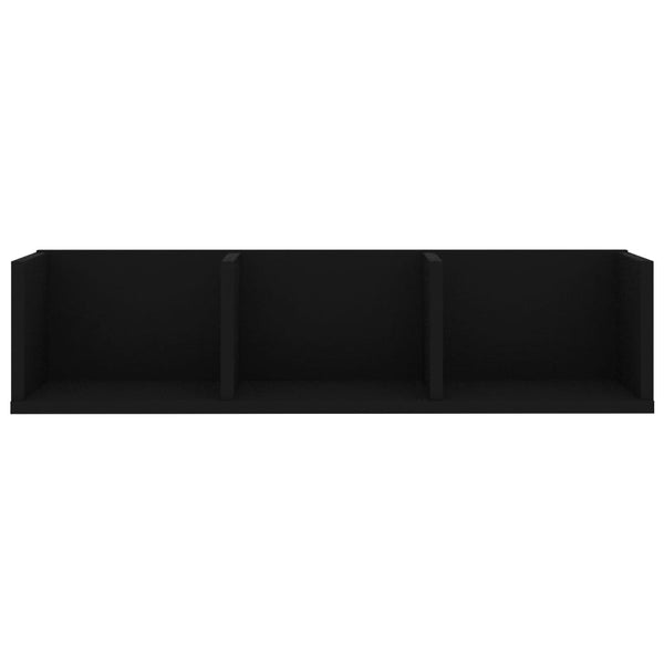 CD-seinähylly musta 75x18x18 cm tekninen puu