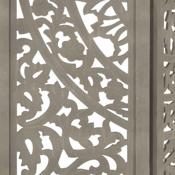 3-paneelinen tilanjakaja harmaa 120x165 cm täysi mangopuu