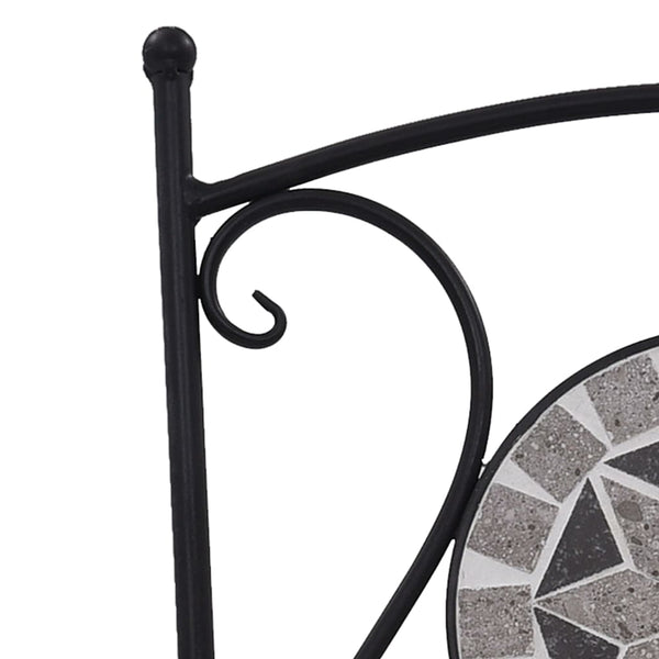 Harmaa mosaiikkibistrosarja keraamiset laatat Needham 3-osainen