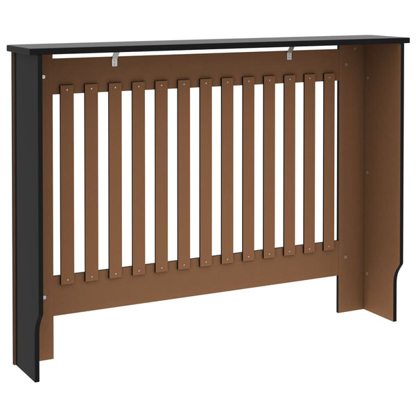 Lämpöpatterin suoja musta 112x19x81,5 cm MDF