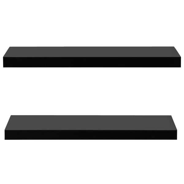 Kelluvat seinähyllyt 2 kpl musta 80x20x3,8 cm