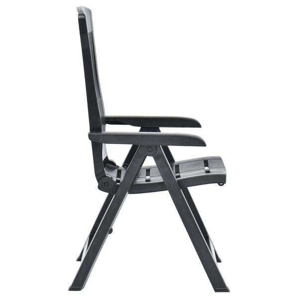 Kallistettavat puutarhatuolit 2 kpl muovi antrasiitti