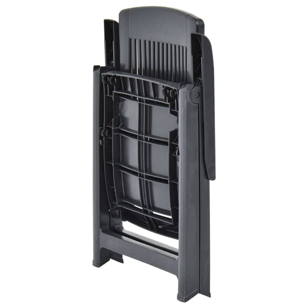 Kallistettavat puutarhatuolit 2 kpl muovi antrasiitti