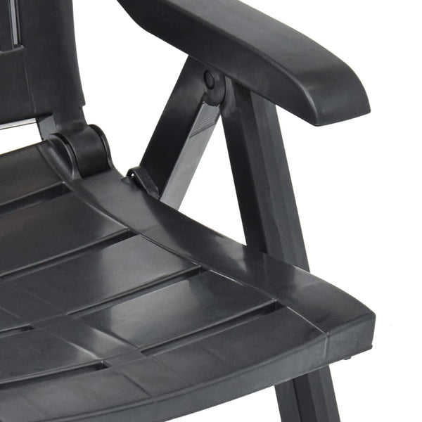 Kallistettavat puutarhatuolit 2 kpl muovi antrasiitti