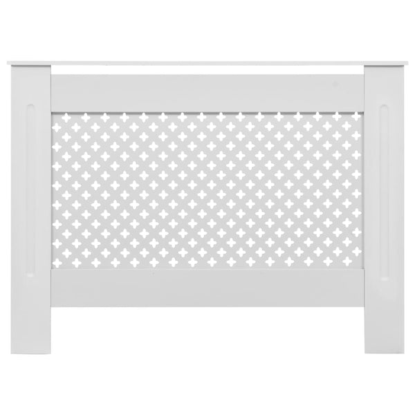 Lämpöpatterin suojat 2 kpl valkoinen 112x19x81,5 cm MDF