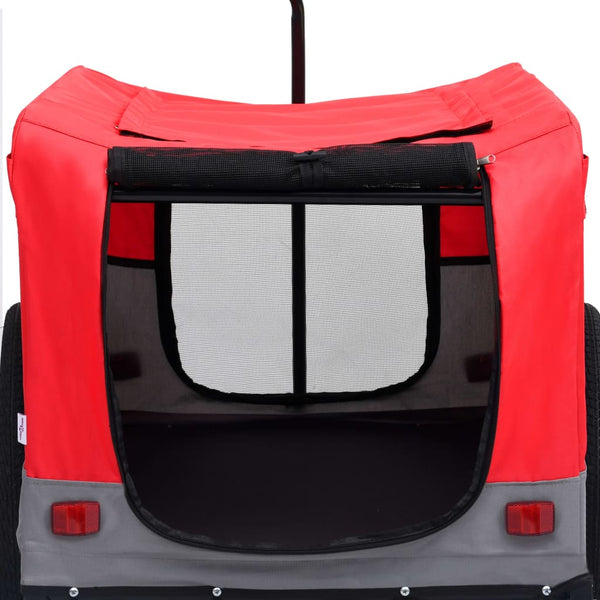 2-in-1 lemmikkikärry pyörään/juoksurattaat punainen ja harmaa