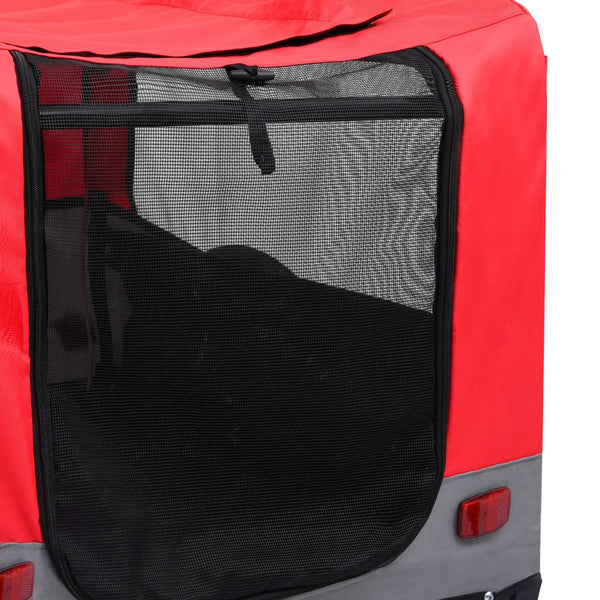 2-in-1 lemmikkikärry pyörään/juoksurattaat punainen ja harmaa