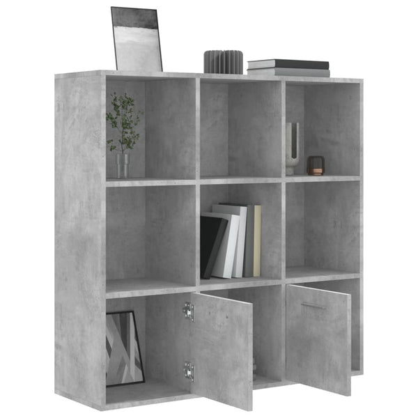Kirjahylly betoninharmaa 98x30x98 cm tekninen puu