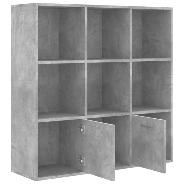 Kirjahylly betoninharmaa 98x30x98 cm tekninen puu
