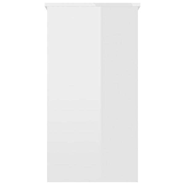 Työpöytä korkeakiilto valkoinen 80x40x75 cm lastulevy