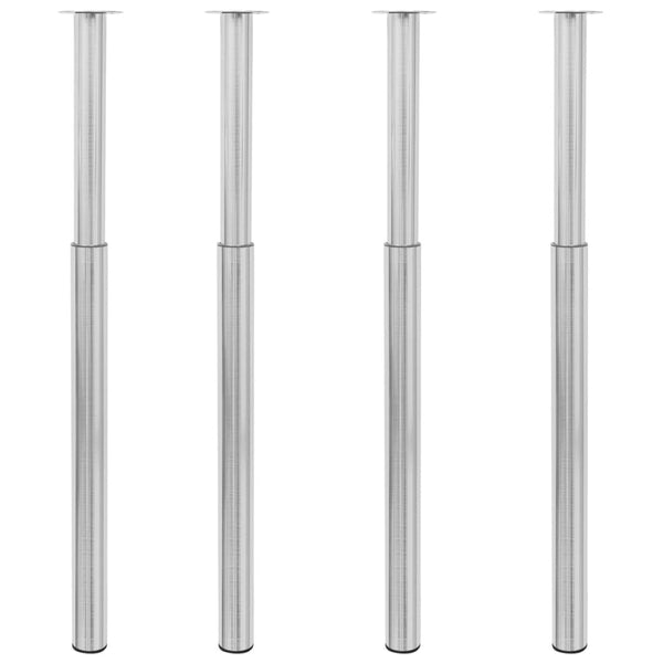 Teleskooppiset pöydänjalat 4 kpl harjattu nikkeli 710-1 100 mm