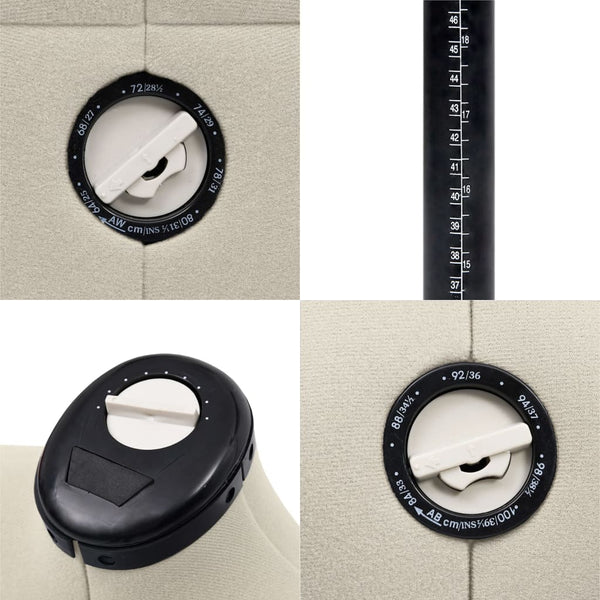 Säädettävä mallinukke nainen kerma S koko 33-40