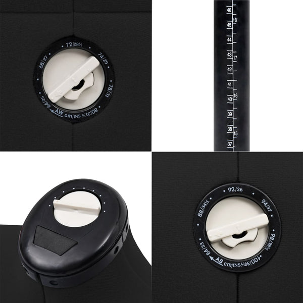 Säädettävä mallinukke nainen musta S koko 33-40