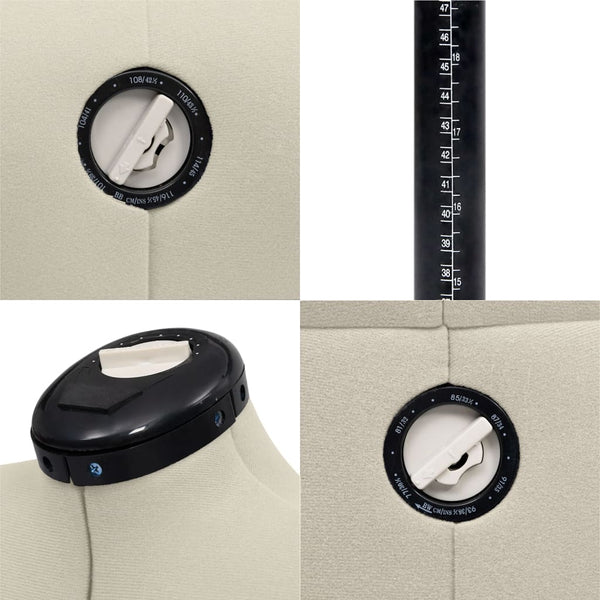 Säädettävä mallinukke nainen kerma M koko 40-46