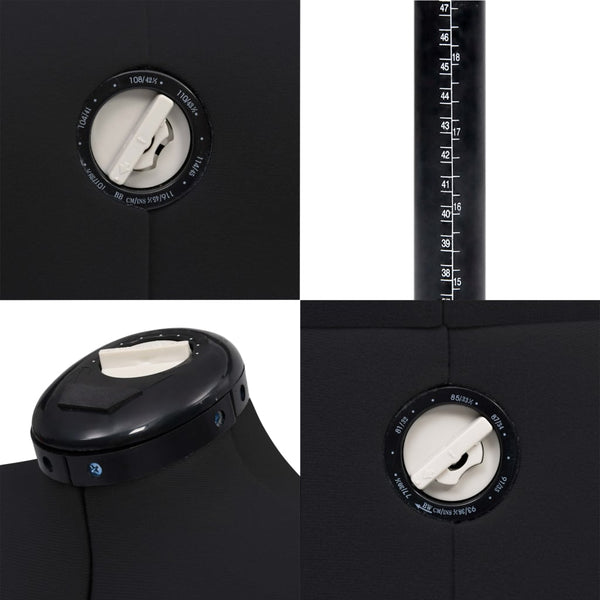 Säädettävä mallinukke nainen musta M koko 40-46