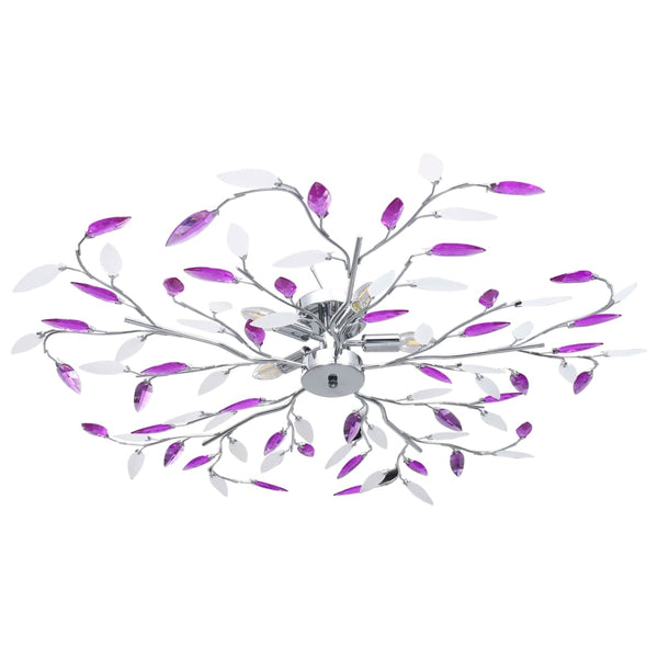 Kattovalaisin akryylikristalleilla lehdet 5xE14-polttimoa purp.