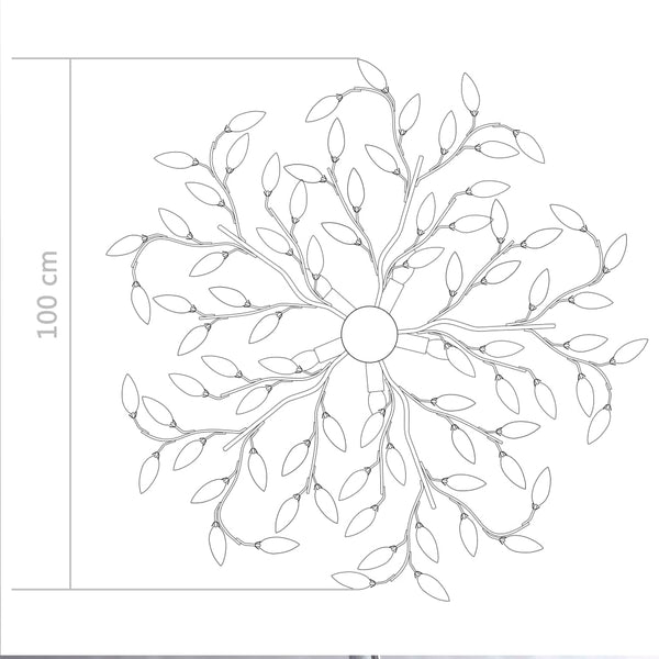 Kattovalaisin akryylikristalleilla lehdet 5xE14-polttimoa purp.