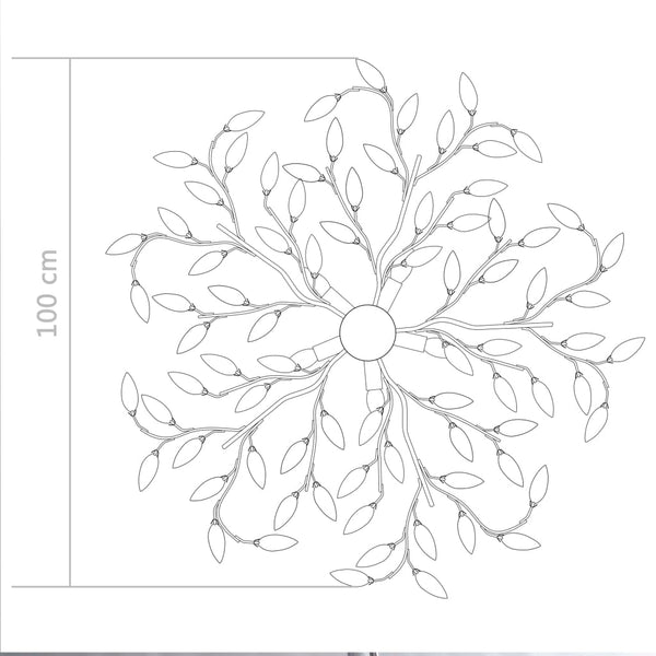 Kattovalaisin akryylikristalleilla lehdet 5xE14-polttimoa vihr.