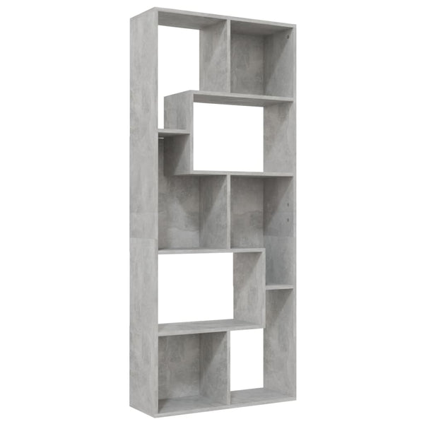 Kirjahylly betoninharmaa 67x24x161 cm tekninen puu