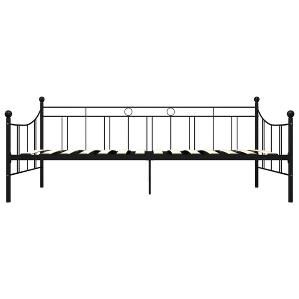 Päivävuoteenrunko musta metalli 90x200 cm