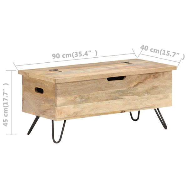 Arkku 90x40x45 cm täysi mangopuu