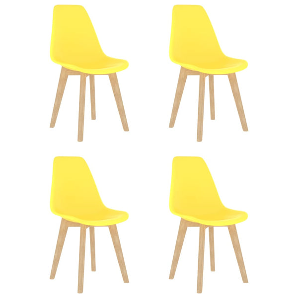 Ruokapöydän tuolit 4 kpl keltainen muovi