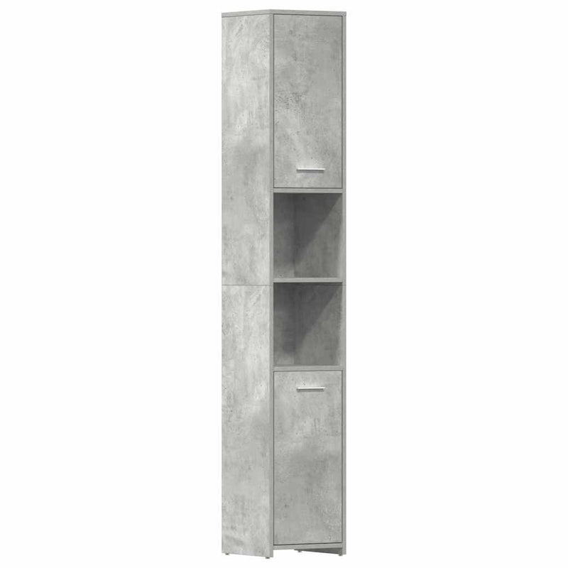 Betoninharmaa kylpyhuonekaappi Oprea 30x30x183,5cm (puinen)