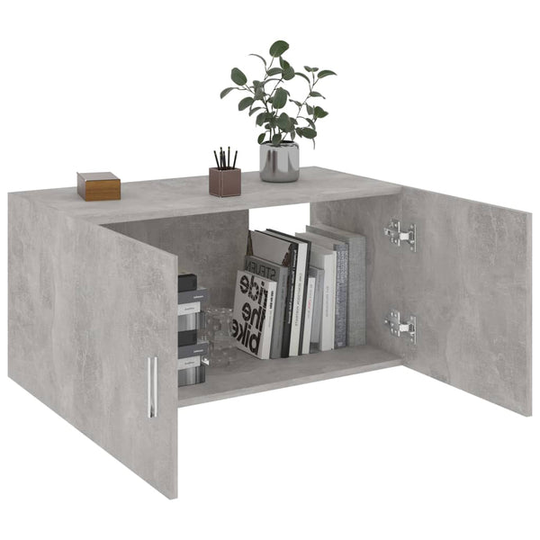 Seinäkaappi betoninharmaa 80x39x40 cm tekninen puu