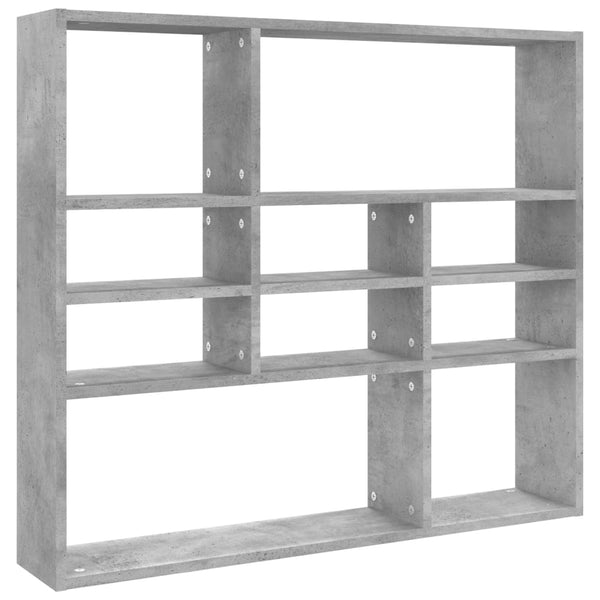 Seinähylly betoninharmaa 90x16x78 cm tekninen puu