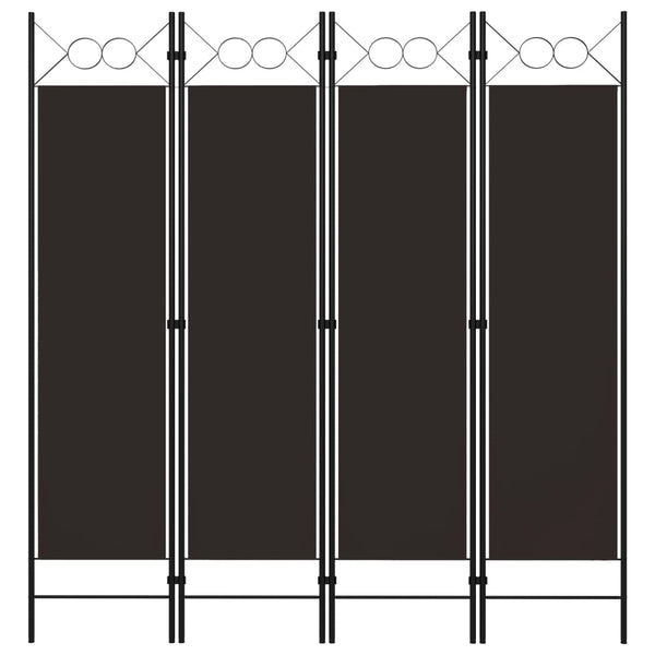 4-paneelinen tilanjakaja ruskea 160x180 cm
