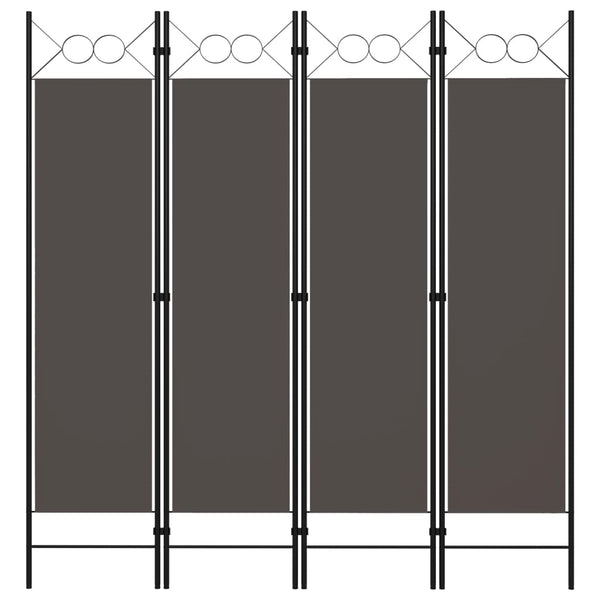 4-paneelinen tilanjakaja antrasiitti 160x180 cm