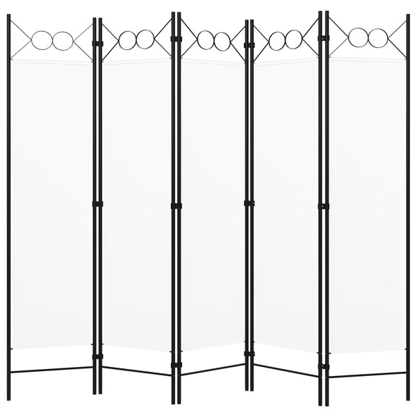 5-Paneelinen tilanjakaja 200x180 cm valkoinen