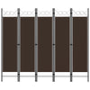 5-paneelinen tilanjakaja ruskea 200x180 cm