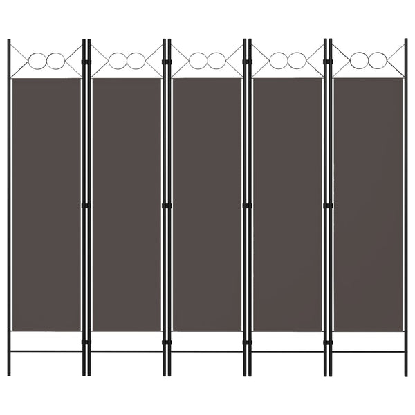 5-Paneelinen tilanjakaja 200x180 cm antrasiitti