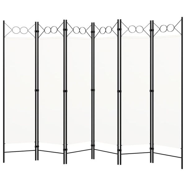 6-Paneelinen tilanjakaja 240x180 cm valkoinen