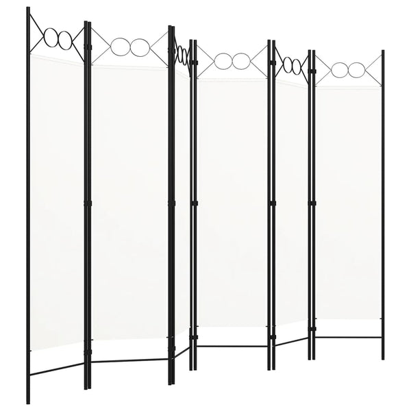 6-Paneelinen tilanjakaja 240x180 cm valkoinen