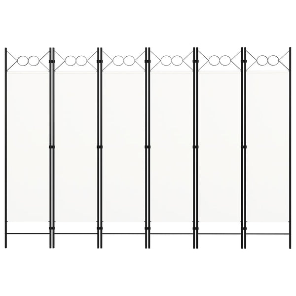 6-Paneelinen tilanjakaja 240x180 cm valkoinen