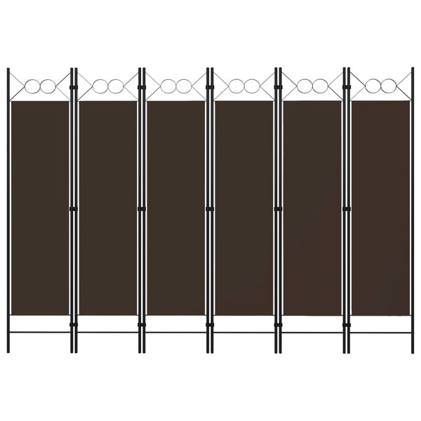 6-paneelinen tilanjakaja ruskea 240x180 cm